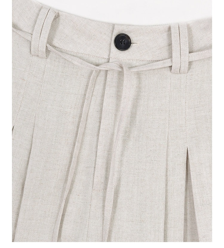 Linen Wide-Leg Pants - Relaxed Fit
