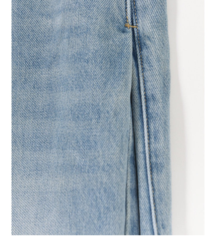 Cotton Wide-Leg Jeans - Light Blue