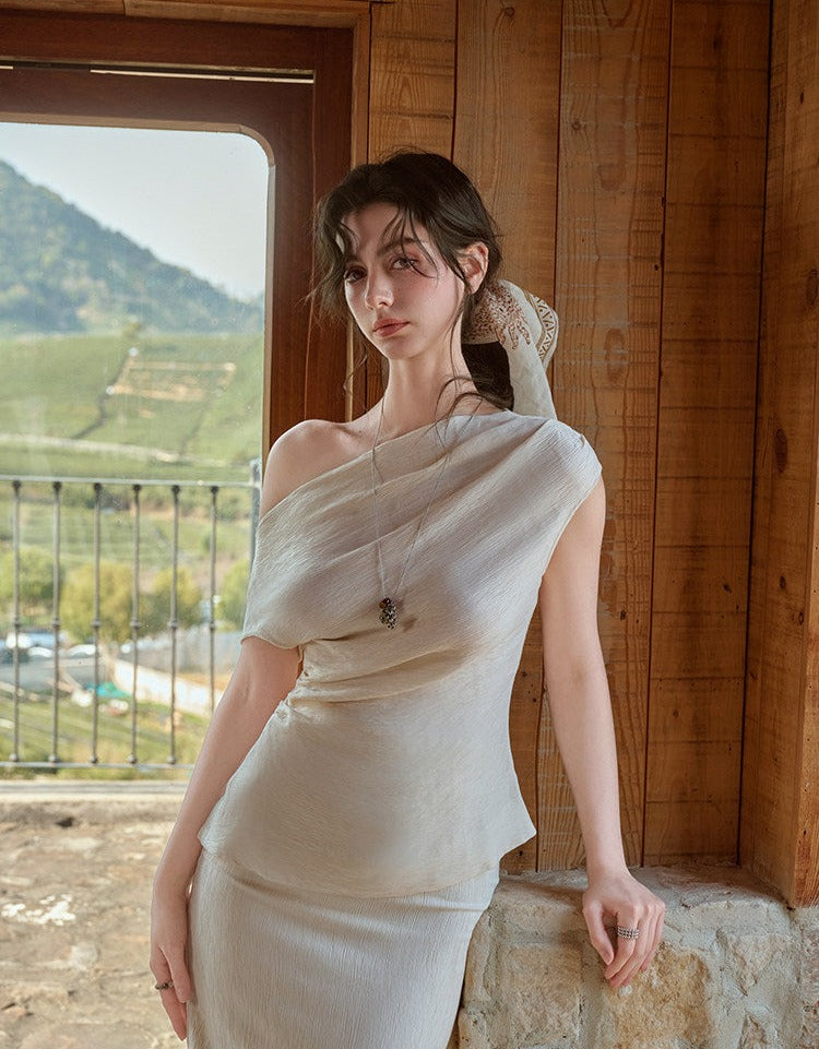 Textured Viscose Skirt Set - Elegant Design