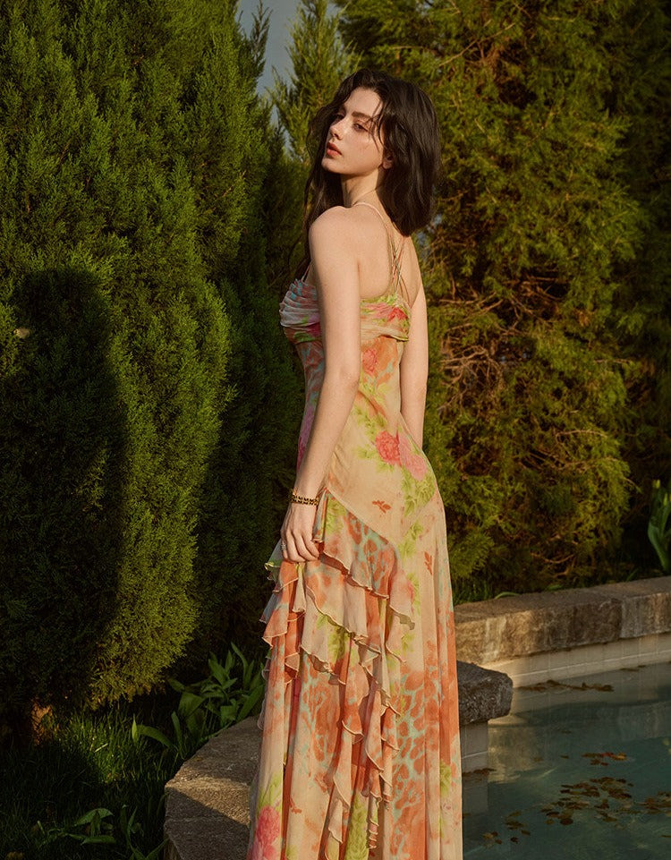 Pollock Print Viscose Dress - Adjustable Straps