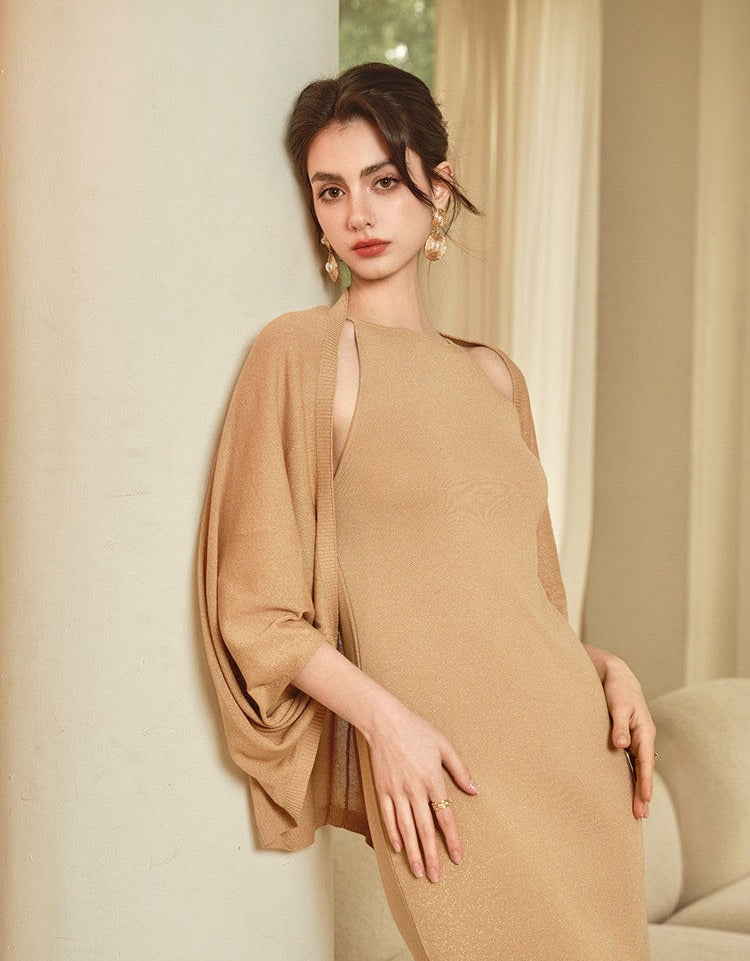 Viscose Camisole and Cardigan Set - Lightweight Knit
