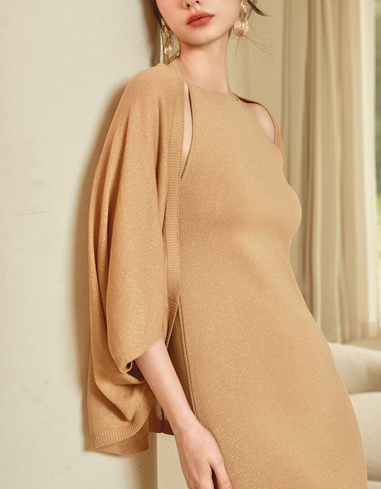 Viscose Camisole and Cardigan Set - Lightweight Knit