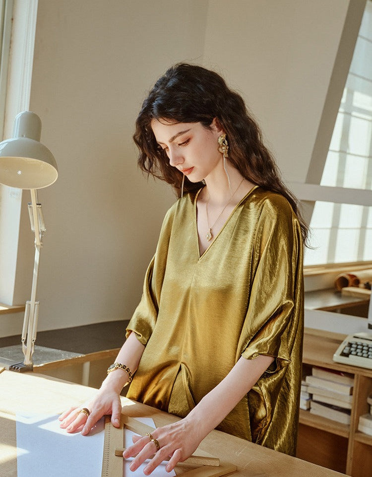 Acetate Slip Dress and Shawl Top Set - Elegant Style