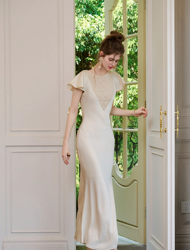 Hannelore Jade Jacquard Embroidered Dress