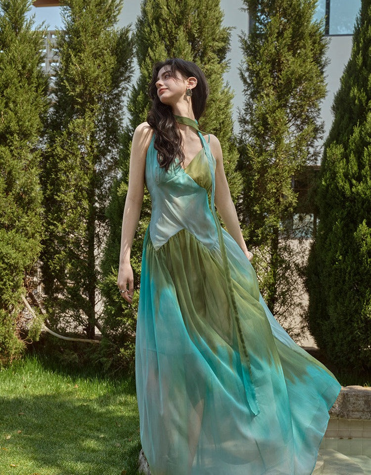 Tencel Chiffon Dress and Shawl Cardigan Set - Elegant and Versatile