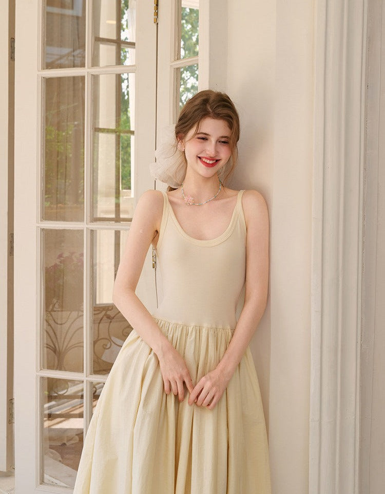 Knit Dress - Versatile U-Neck Design