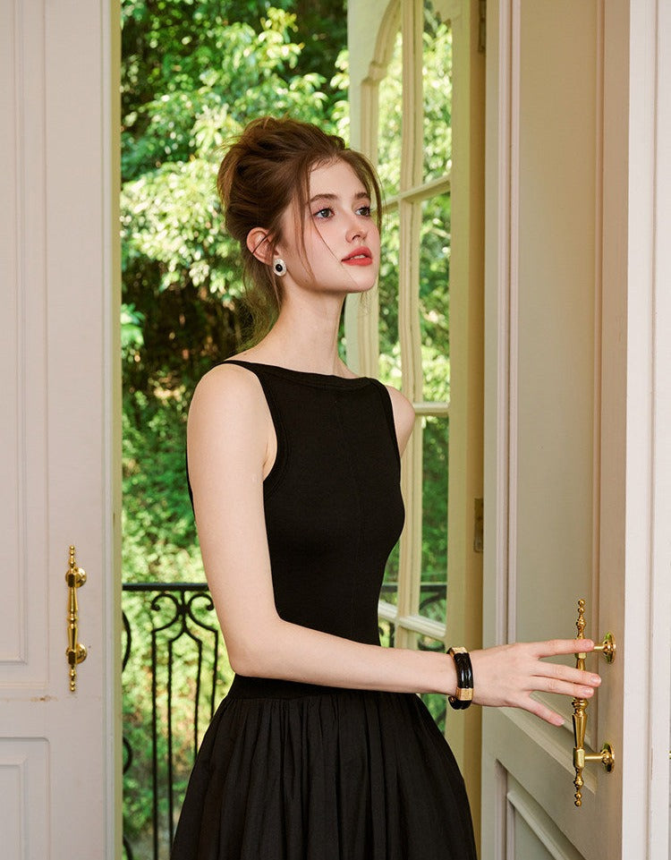 Knit Dress - Versatile U-Neck Design