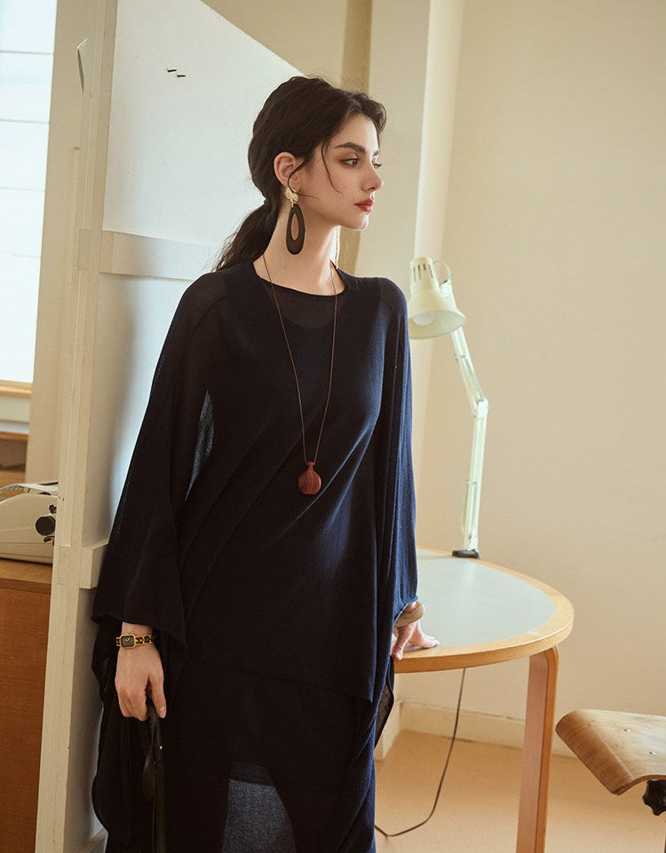 Acetate 2-Piece Set - Lightweight Coat and Dress