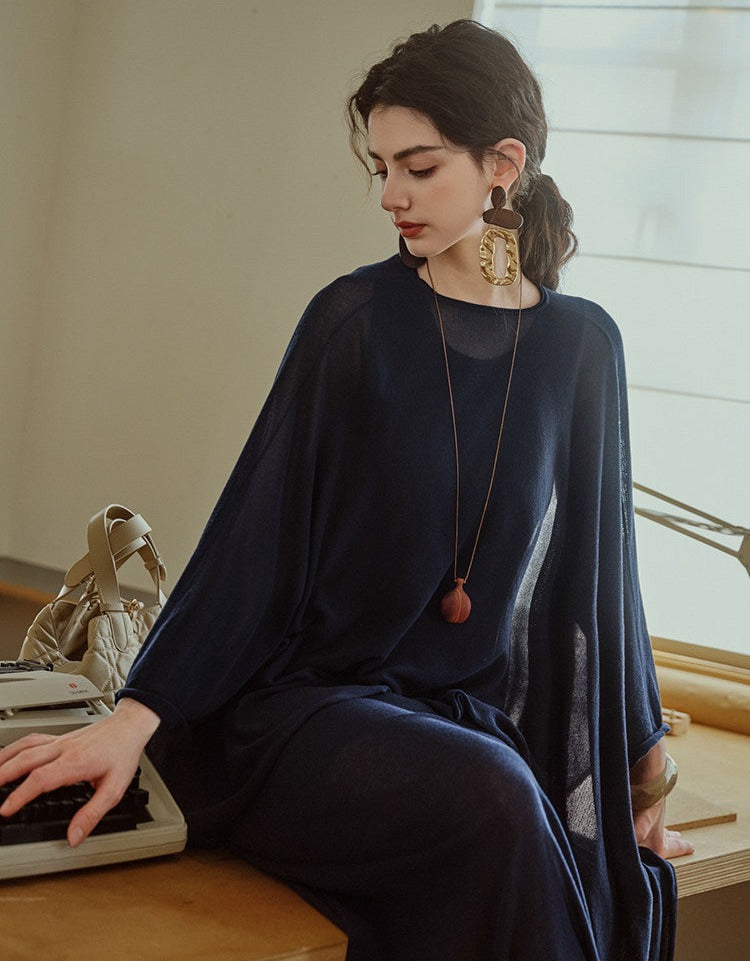 Acetate 2-Piece Set - Lightweight Coat and Dress