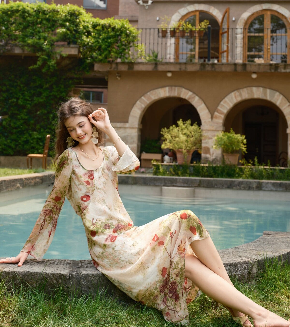 Viscose Dress - Pastel Diagonal Cut