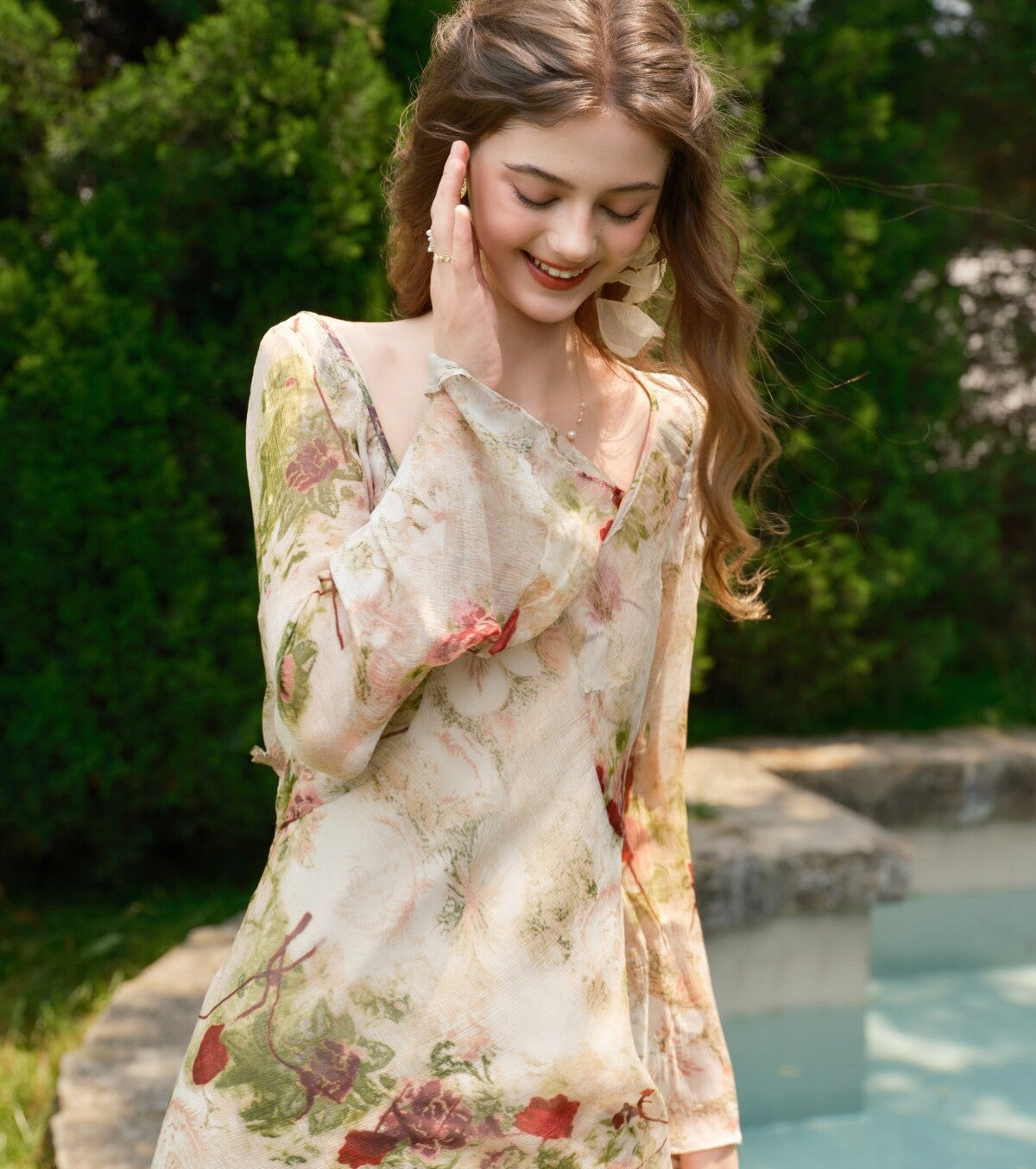 Viscose Dress - Pastel Diagonal Cut