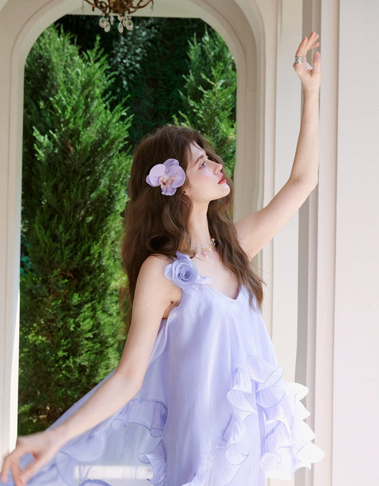 Chiffon Dress with Floral Design