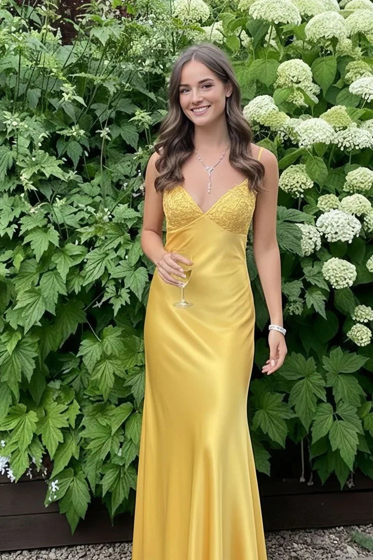V-Neck Sleeveless Lace Top Floor-Length Party Prom Dress