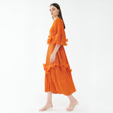 Ruffled French temperament waist Dress