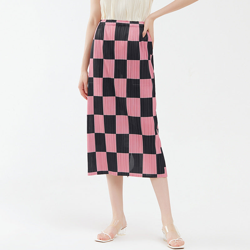 Checkerboard Hip Skirt