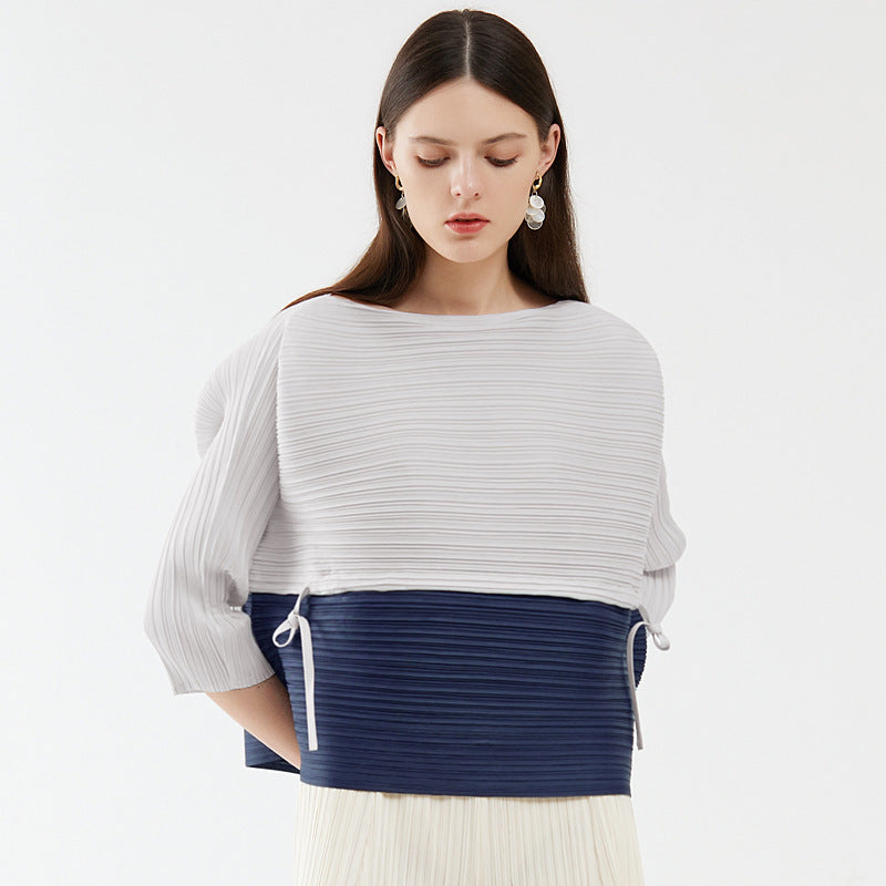 Drawstring-Paneled Top