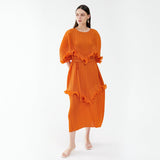 Ruffled French temperament waist Dress