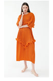 Ruffled French temperament waist Dress